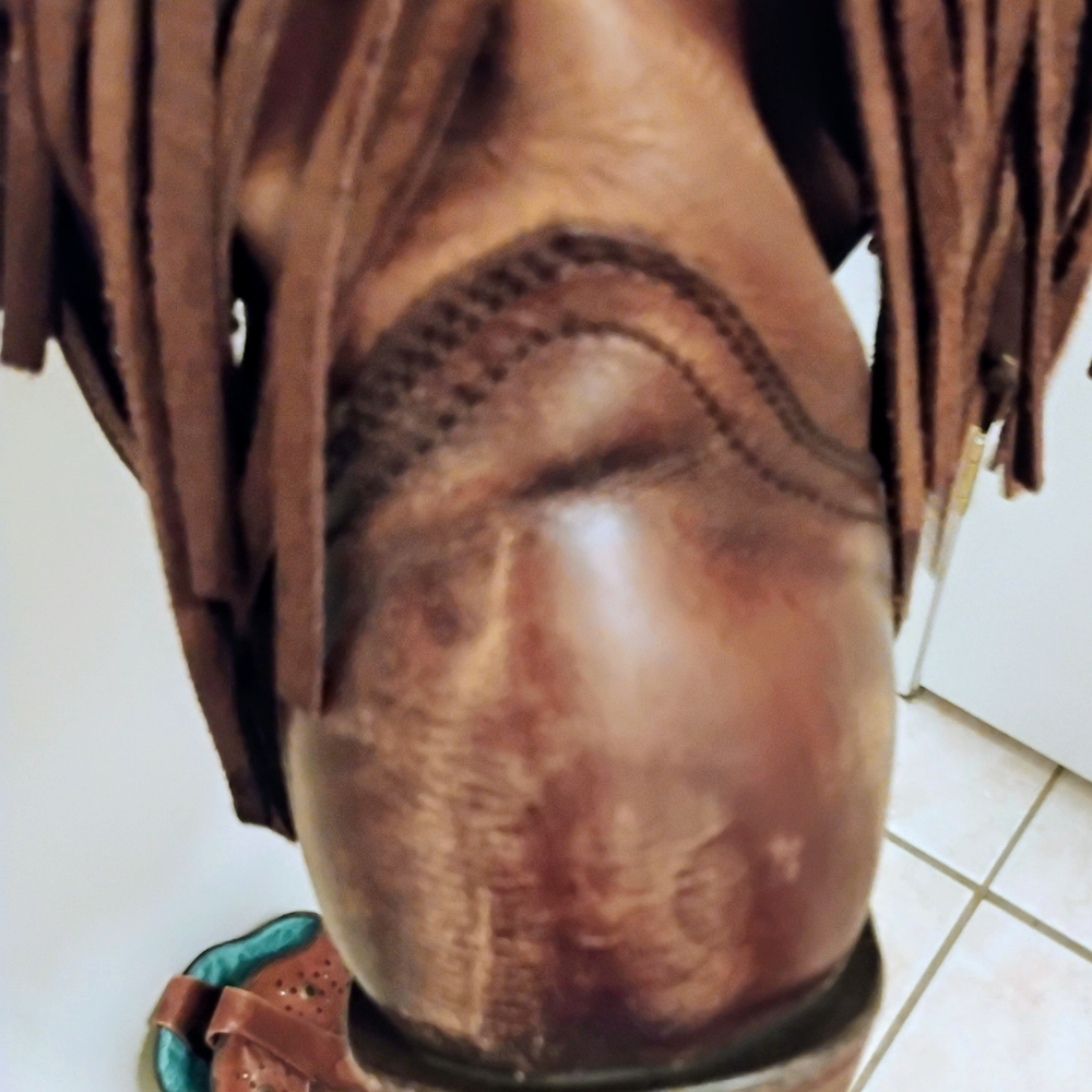 Corral Brown Leather Fringe Boots - Picture 5 of 6